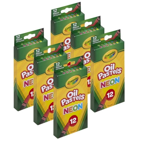 Crayola Oil Pastels, Neon, 12 Per Pack, 6 Packs