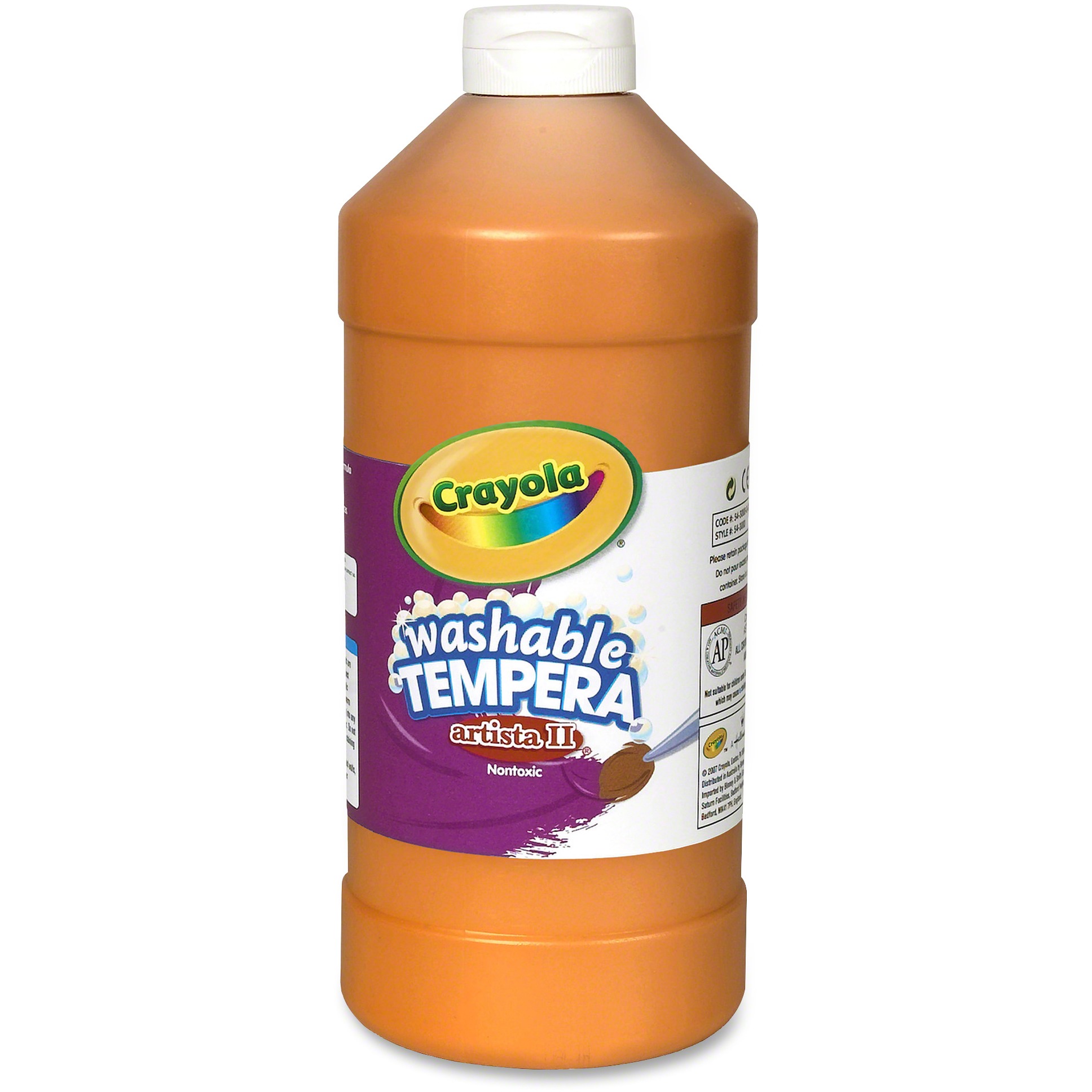 Crayola Orange Washable Tempera Paint, 32 Ounce Squeeze Bottle - image 1 of 8