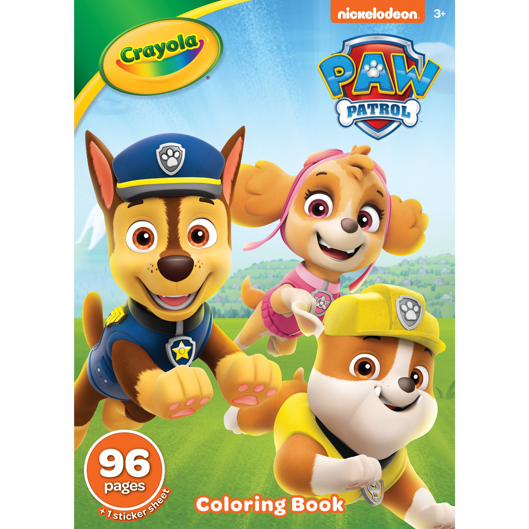 Crayola PAW Patrol Coloring Book with Stickers, 96 Coloring Pgs, Travel ...