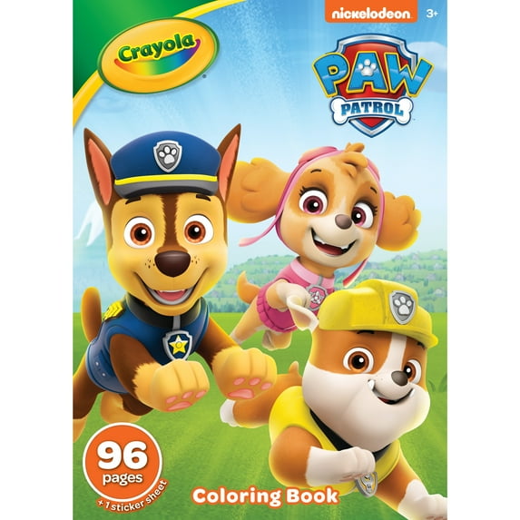 Crayola PAW Patrol Coloring Book with Stickers, 96 Coloring Pgs, Travel Activities for Kids, PAW Patrol Gift for Toddlers, Ages 3+