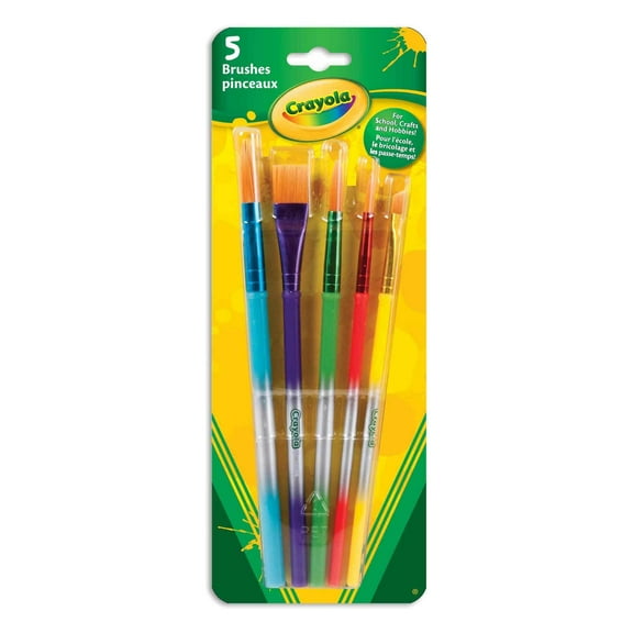 Crayola Paintbrush Set, 5 Paint Brush Styles, School Supplies, Kindergarten Supplies, Kids Paint Supplies