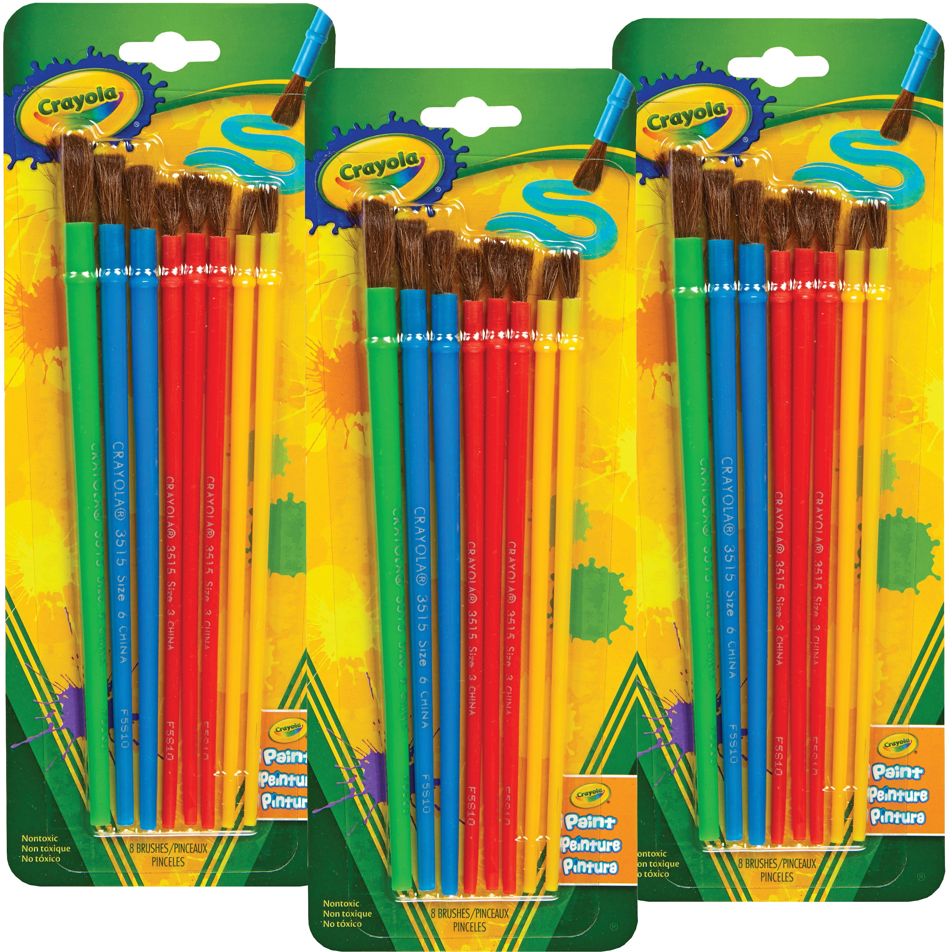 Crayola Paint Brushes, Painting Supplies, 8 pc, Assorted Colors & Sizes -  Milk & Hunni Kids