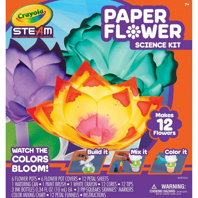 Crayola Paper Flower Science Kits for Kids, Toy Craft Kits, Holiday Toys, Beginner Unisex Child