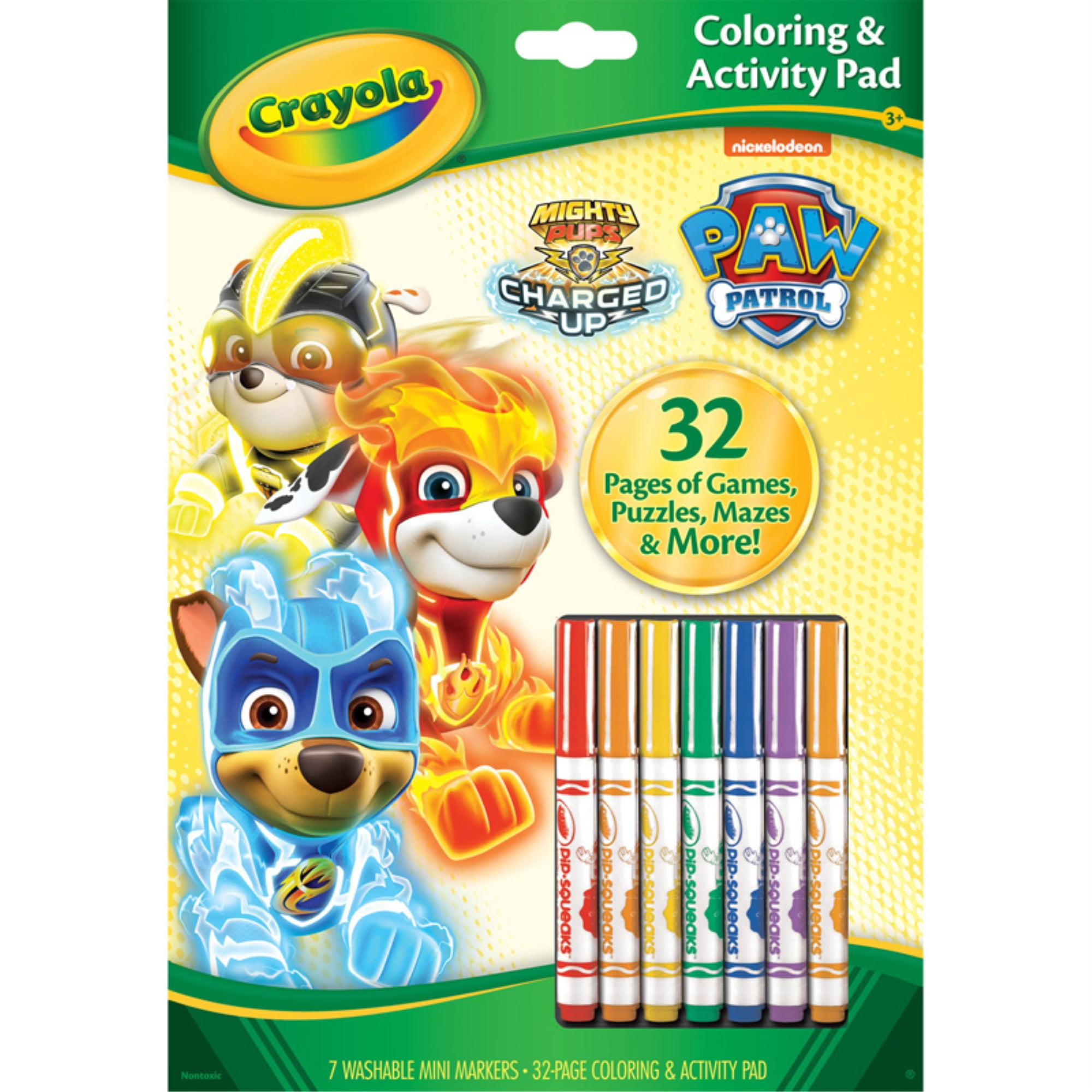 Crayola Paw Patrol Mini Coloring & Activity Set, 32pgs & 7 Markers, Kid ...