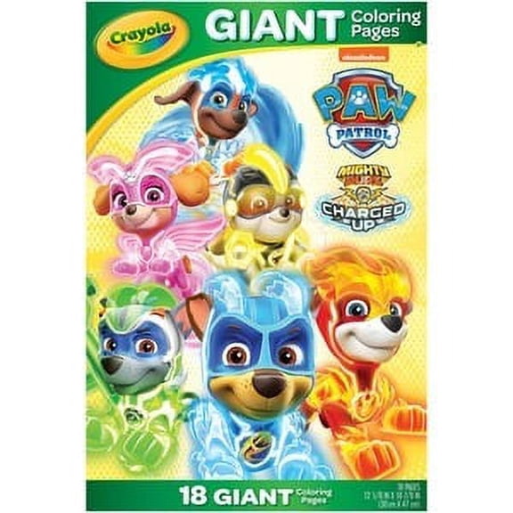 Crayola Paw Patrol Giant Coloring Pages, 18 Paw Patrol Coloring Pages, Gift for Kids, Unisex Child