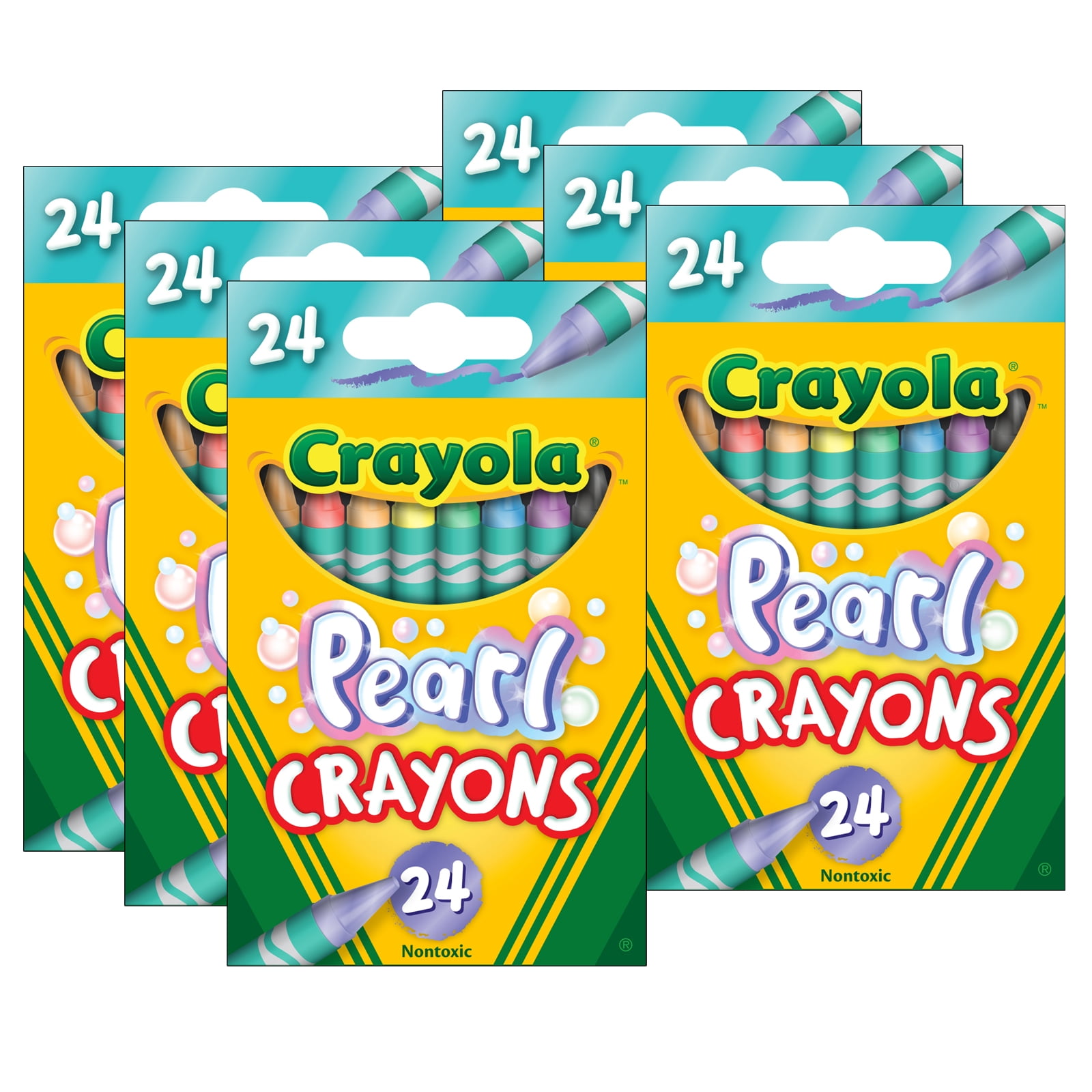 Crayola Pearl Crayons, Pearlescent Colors, 24 Count, Coloring Supplies,  Gift for Kids, Ages 3, 4, 5, 6