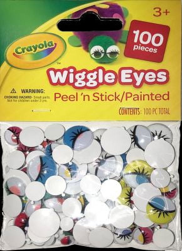 Crayola Peel & Stick Wiggle Eyes, Black, 150Count