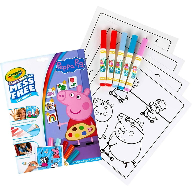 Peppa Pig Kids Art Set for Girls and Boys Travel Case Crafts Drawing a