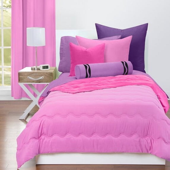 Crayola Pink Flamingo and Hot Magenta Reversible Comforter Set