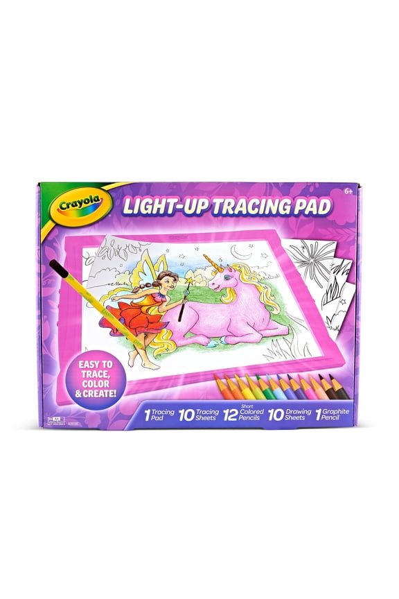 Light-Up Tracing Pad, Pink, Colored Pencils, Learn How to Draw, Arts & Craft Supplies, Toy Gift for Kids & Artists, Ages 6, 7, 8, 9