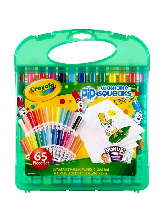 Pip Squeaks 25 Washable Markers Set, Back to School Essentials, Arts and Craft Supplies, Gift for Teachers and Kids, Ages 4+