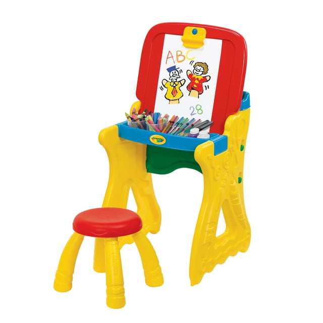 Crayola Play 'N Fold 2-in-1 Art Studio Easel Desk – Ages 3 Years and up - Multi in color