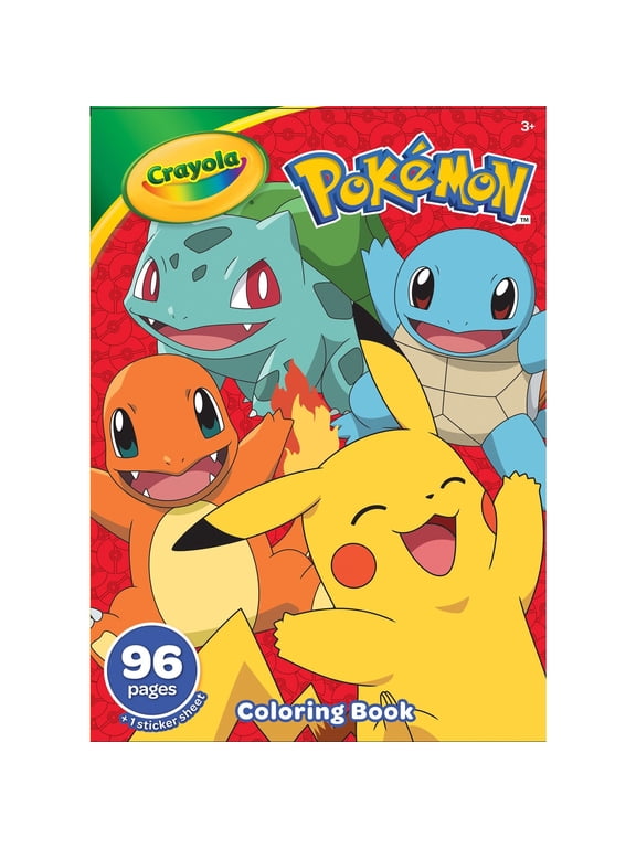 Pokemon Coloring Book with Stickers, 96 Pgs, Arts and Crafts, Travel Activity, Birthday Ideas, Pokemon Gift for Kids, Ages 3+