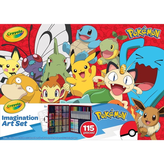 Crayola Pokemon Imagination Art Coloring Set, 115 Pcs, Arts and Crafts, Pokemon Toys, Holiday and Christmas Gifts for Boys and Girls, Ages 5+