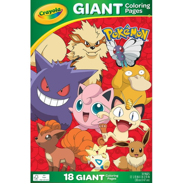 Crayola Pokemon Giant Coloring Pages, 18 Coloring Pages, Gifts for Kids