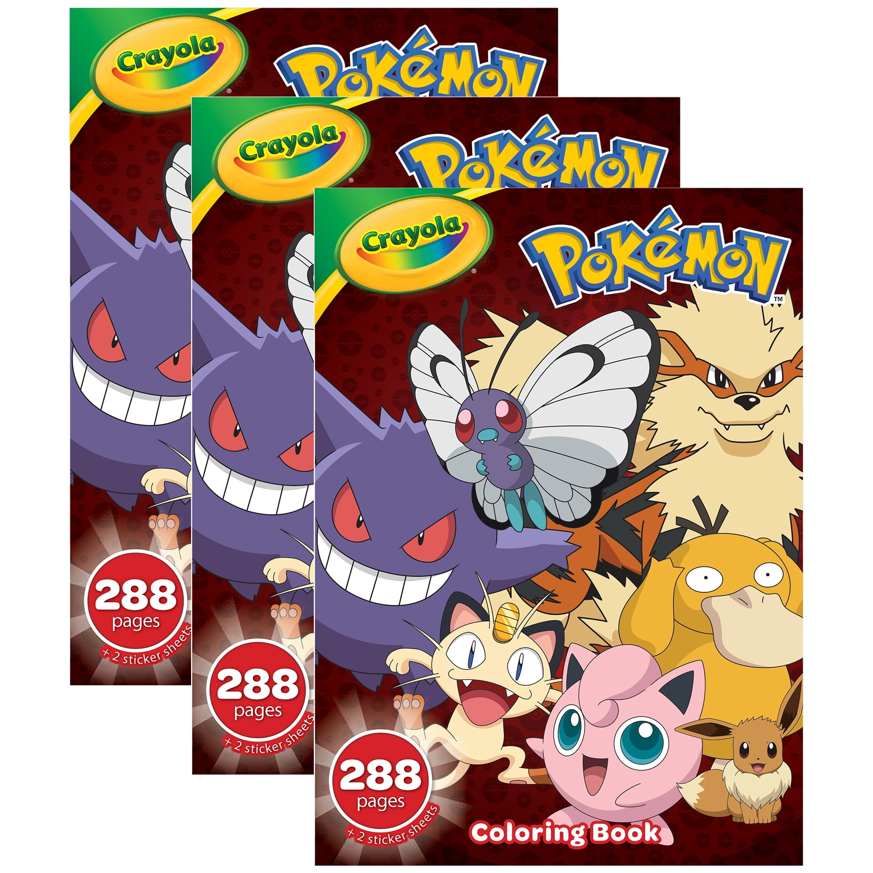 Crayola Pokmon Coloring Book, 288 Coloring Pages, Pack of 3