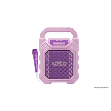 Crayola Portable Bluetooth Karaoke Speaker with FM Radio and Wired Microphone, Pink, CBX210M