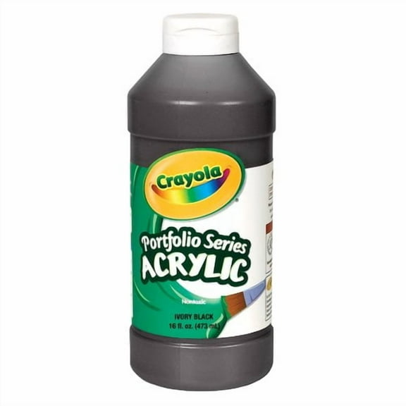 Crayola Portfolio Acrylic Paint, Ivory Black, Pint