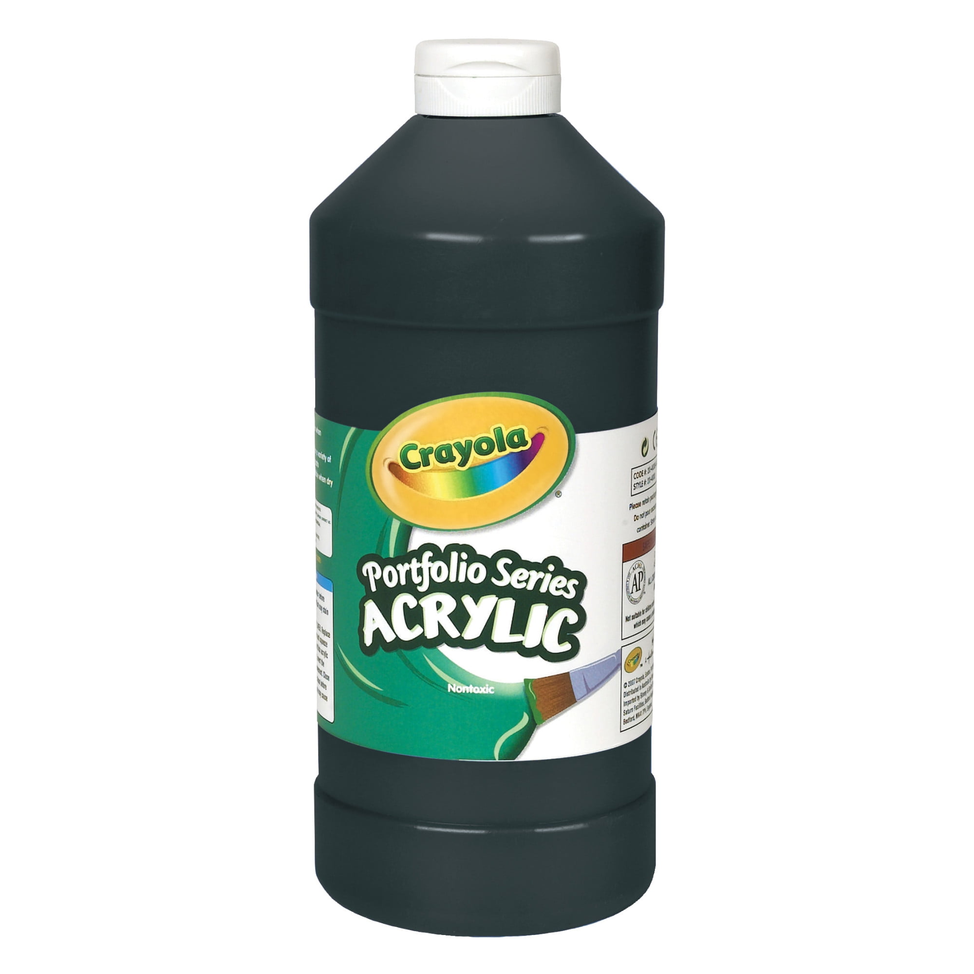 Crayola Portfolio NonToxic Acrylic Paint, 1 pt Squeeze Bottle, Ivory
