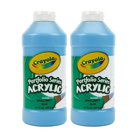Crayola Portfolio Series Acrylic Paint, 16 oz., Brilliant Blue, Pack of 2