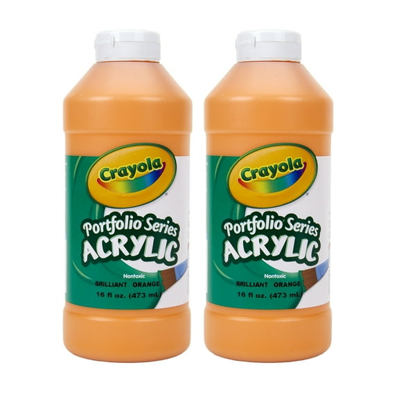 Crayola Portfolio Series Acrylic Paint, 16 oz., Brilliant Orange, Pack of 2