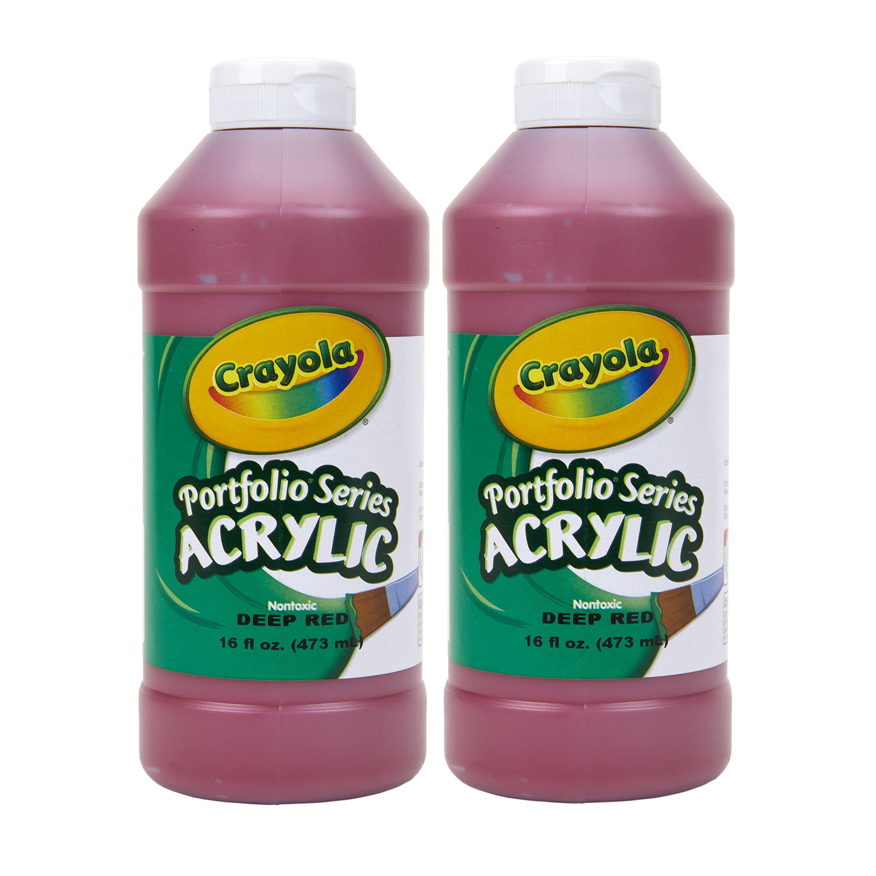 Crayola Portfolio Series Acrylic Paint, 16 oz., Deep Red, Pack of 2
