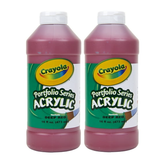 Crayola Portfolio Series Acrylic Paint, 16 oz., Deep Red, Pack of 2