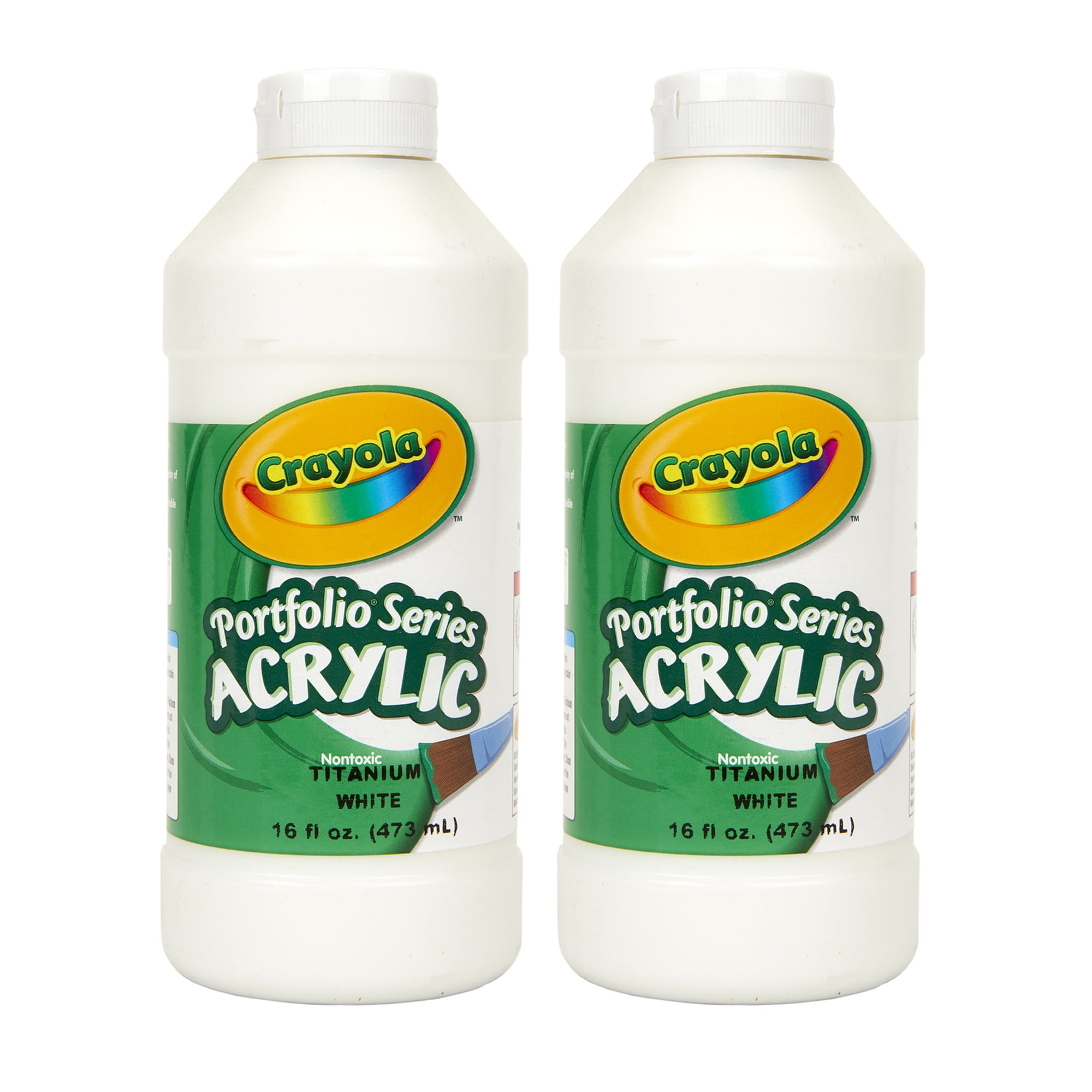 Crayola Portfolio Series Acrylic Paint, 16 oz., White, Pack of 2