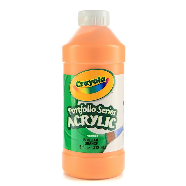 Crayola Portfolio Series Acrylic Paint - 16 fl oz - 1 Each - Brilliant Orange Crayola Portfolio Series Acrylic Paint - 16 fl oz - 1 Each - Brilliant Orange
