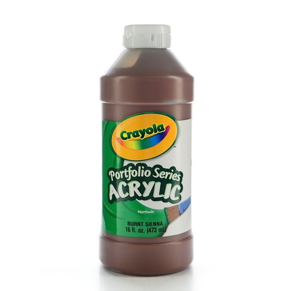 Crayola Portfolio Series Acrylic Paint Burnt Sienna, 16 Oz (Pack Of 2)