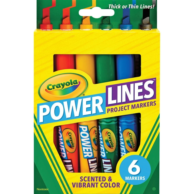 送料無料 日本 Crayola Walmart.com - Markers Project 6-Color Lines Power マーカー・蛍光ペン