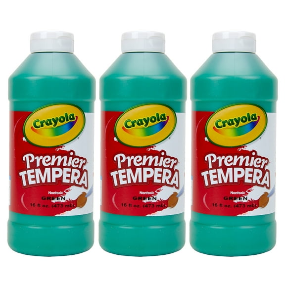 Crayola Premier Tempera Paint, 16 oz, Green, Pack of 3