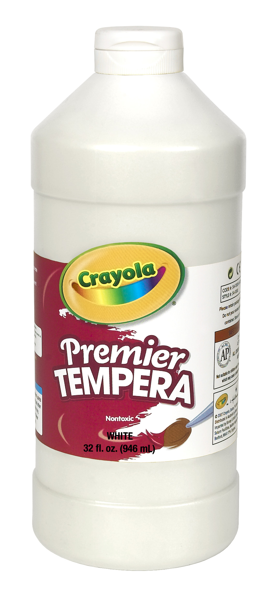 Crayola Premier Tempera Paint, 32 oz. Bottle, White