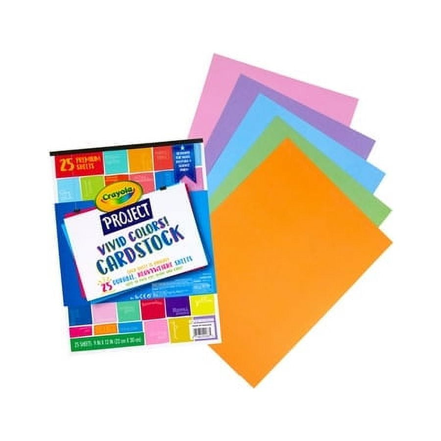 Crayola 25 Sheet 9 x 12 Bright Cardstock Paper Pack