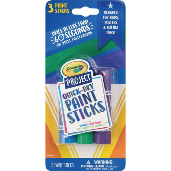 Crayola Project Quick-Dry Paint Sticks, 3 Count