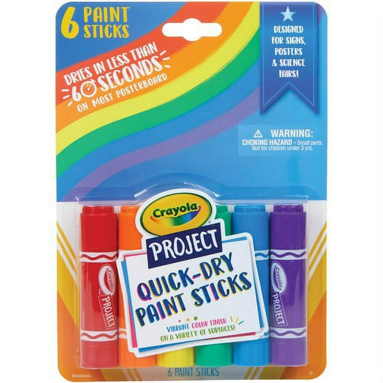 Crayola Project Quick-Dry Paint Sticks - 6 / Pack - Assorted Crayola Project Quick-Dry Paint Sticks - 6 / Pack - Assorted