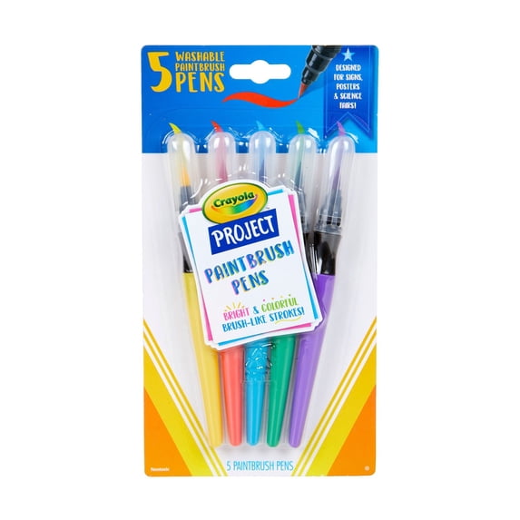 Crayola Projects Paintbrush Pens, Assorted Colors, Child, 5 Count
