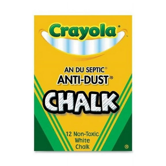 Crayola Anti-Dust Chalk - White - 12 Pieces