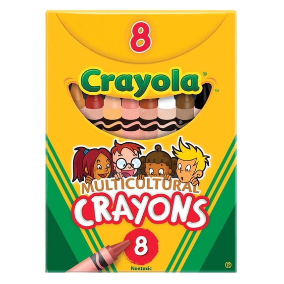 Crayola Regular Multi-Cultural Crayons, Assorted Color, Pack of 8