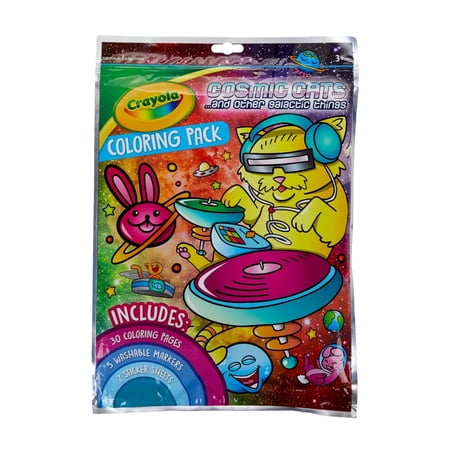 Crayola Reusable Safe and Nontoxic Easy Storable Coloring Pack Cosmic Cats For 3 Years and Up