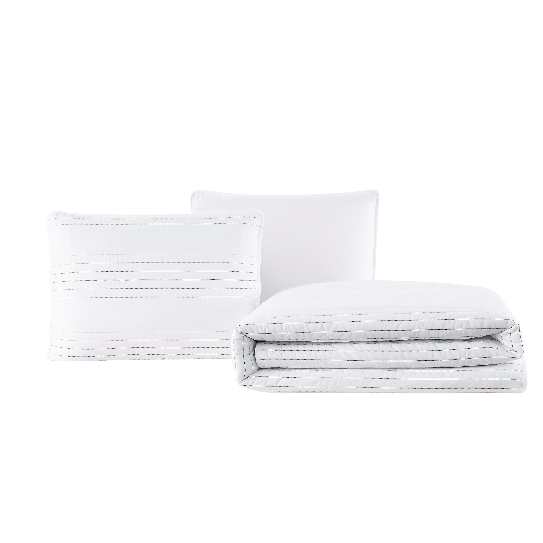 Crayola  Reversible Pick Stitch Quilt Set White Multi - Twin