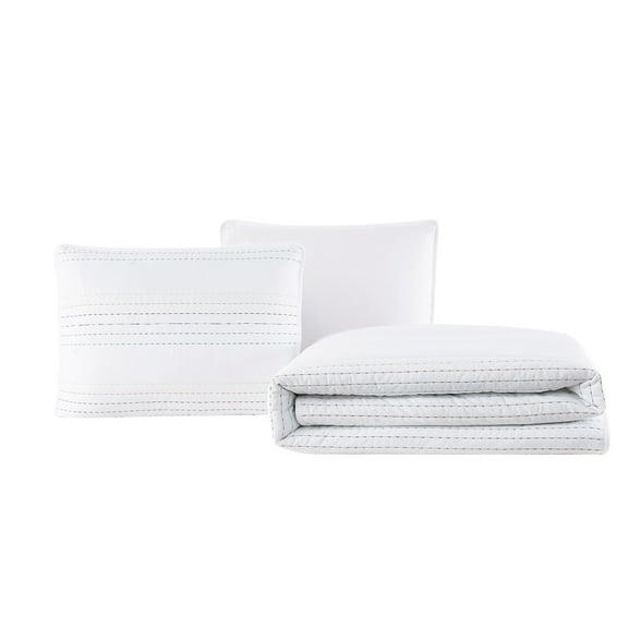 Crayola  Reversible Pick Stitch Quilt Set White Multi - Twin