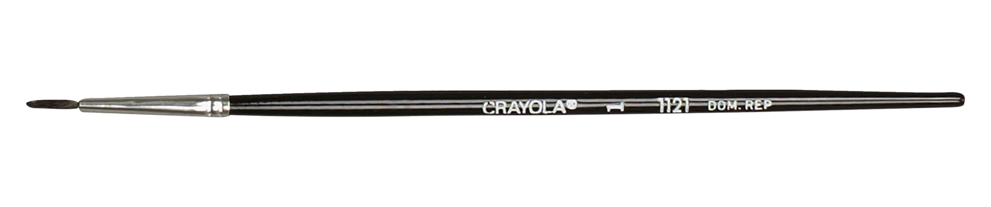 Crayola Round Natural Camel Hair Polished Wood Handle Watercolor Paint Brush, Size 12, Black
