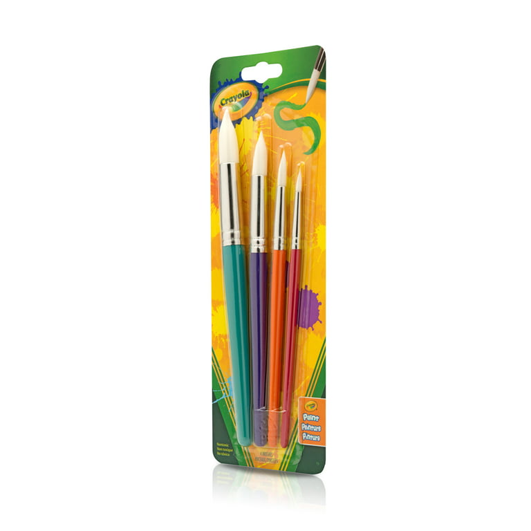 Crayola Round Soft Bristle Paint Brush Set, Multi Sizes, 4 Ct, School  Supplies, Kids Paint Supplies