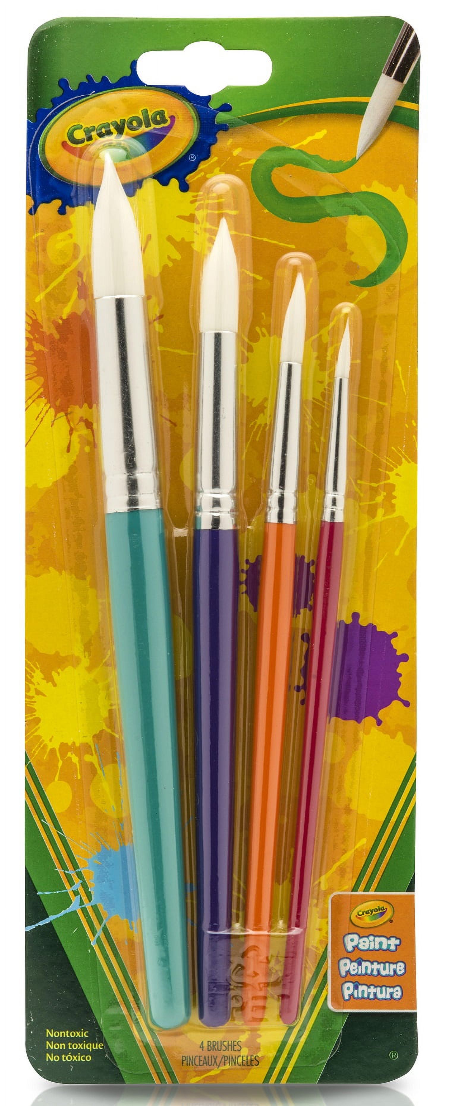 Crayola Round Soft Bristle Paint Brush Set, Multi Sizes, 4 Ct, School Supplies, Kids Paint Supplies - image 1 of 6