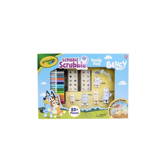 Crayola Scribble Scrubbie 80pc Bluey Family Pack Gift
