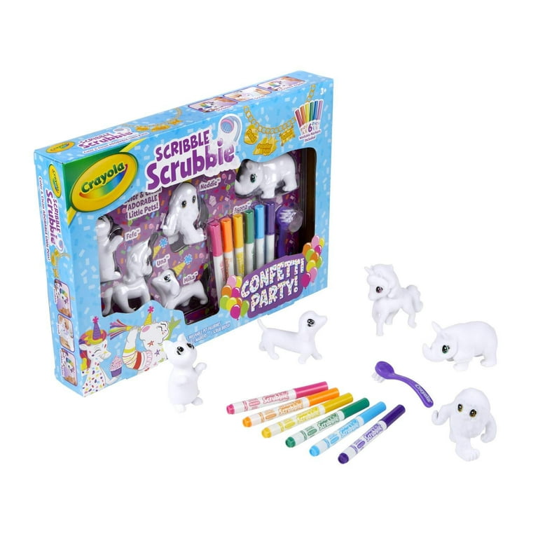 Crayola Scribble Scrubbie Confetti Party Pack, Washable Pets