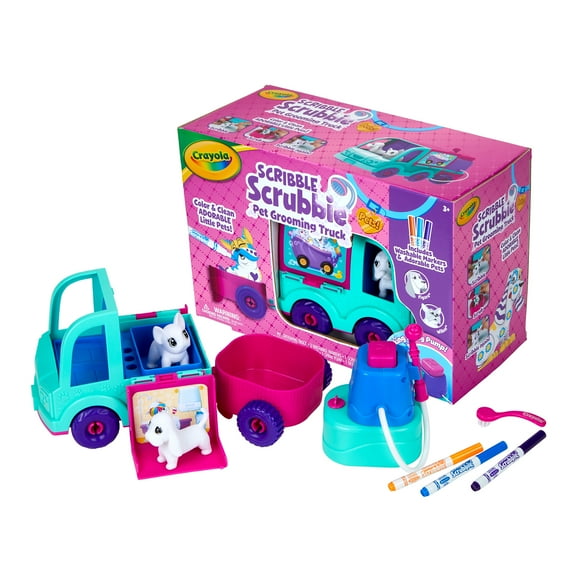 Crayola Scribble Scrubbie Grooming Truck Toy, 10 Pcs, Toys for Kids, Craft, Gifts for Girls and Boys