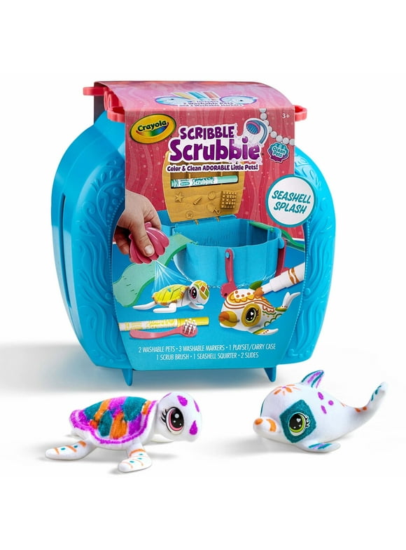Crayola Scribble Scrubbie Ocean Animals Holiday Toy, Holiday Gift for Kids, Beginner Unisex Child