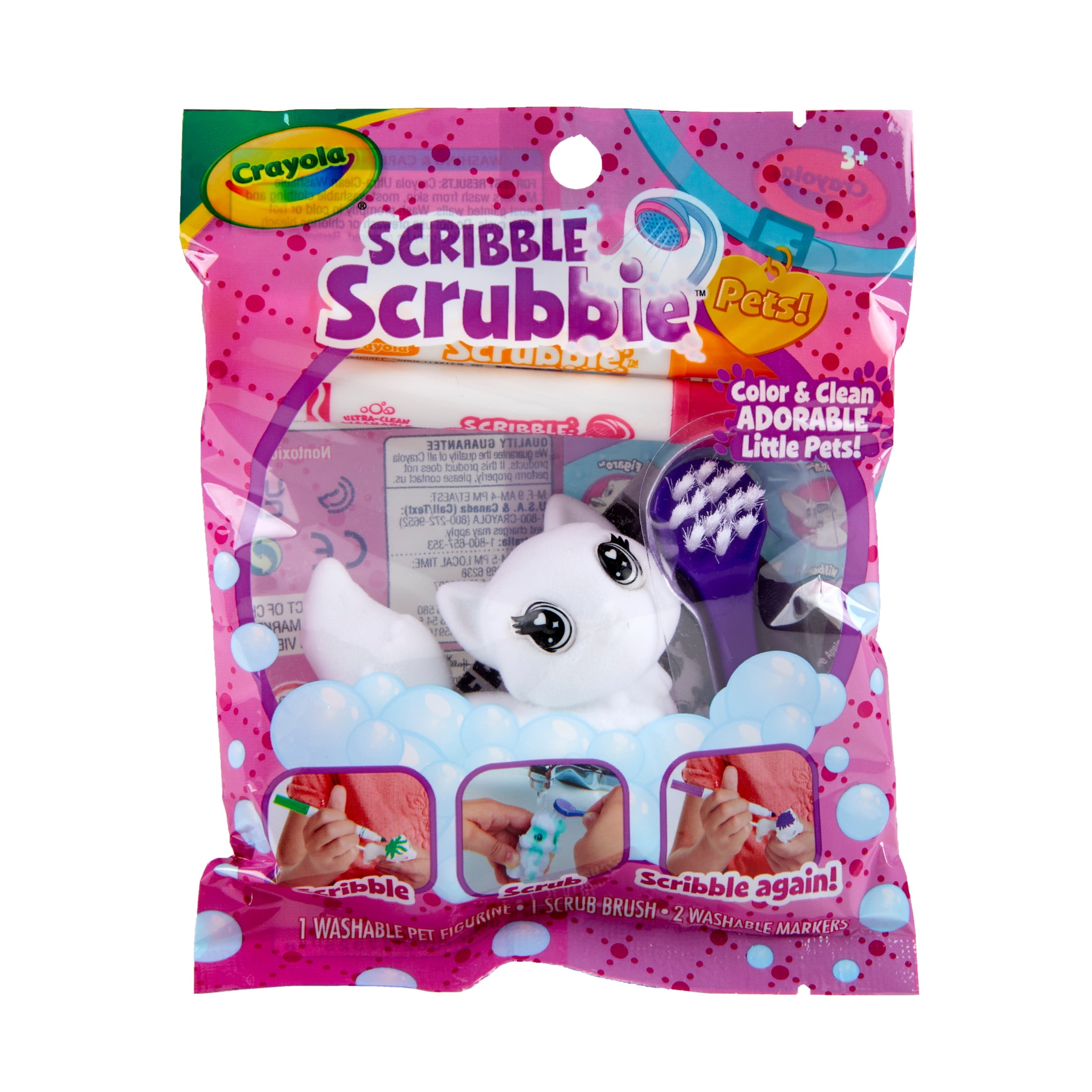 Crayola Scribble Scrubbie Pets Single Pack, Color & Wash Toy, Creative Gift for Kids  (图1)